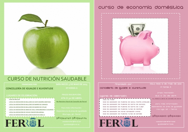 O martes 15 de abril ábrese o prazo para dos novos obradoiros: Economía Doméstica e Nutrición Saudable”